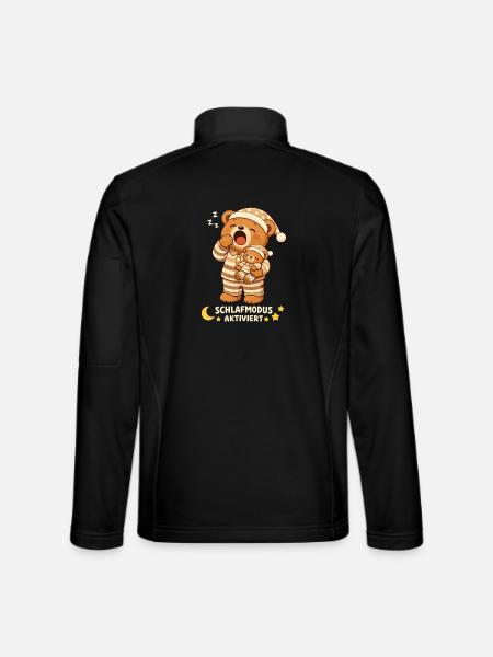 Chemise de nuit Pyjama de nuit Ours en peluche Mode veille - Veste en tissu softshell Unisexe - noir - Dos