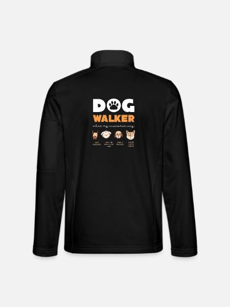 Dog Walker Quotes Collection - Unisex Softshell Jacket - black - Back