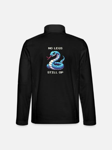 Keine Beine, trotzdem OP | Schlange Humor - Unisex Softshelljacke - Schwarz - Hinten