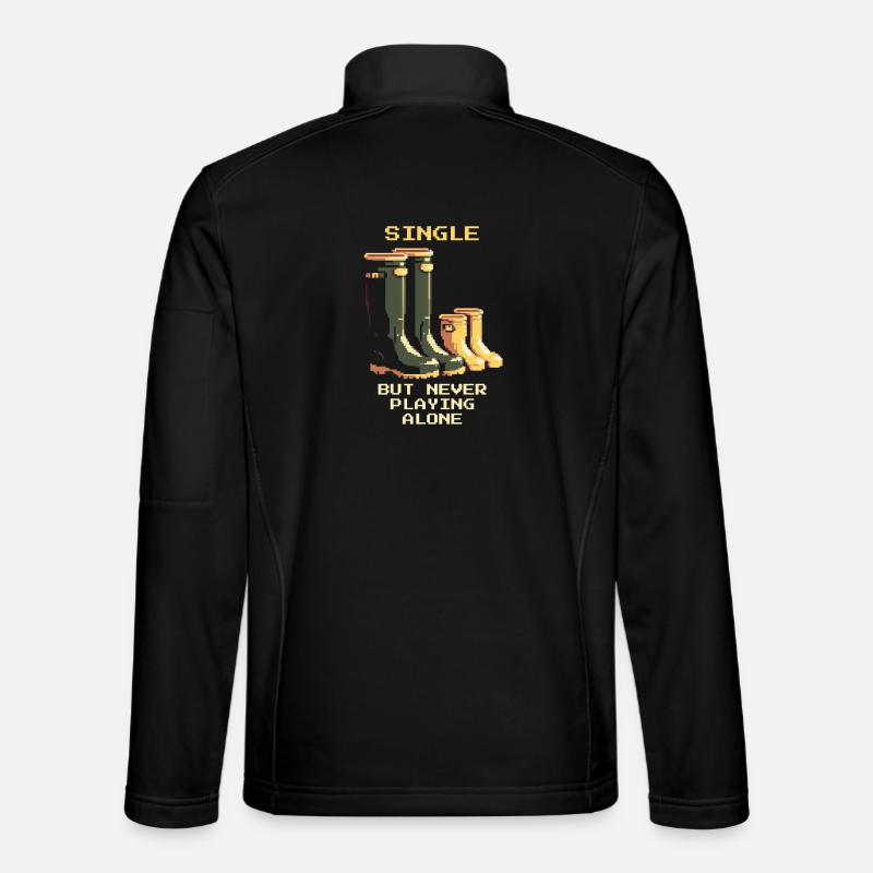 Célibataire, mais jamais seul | Parent célibataire - Veste en tissu softshell Unisexe - noir