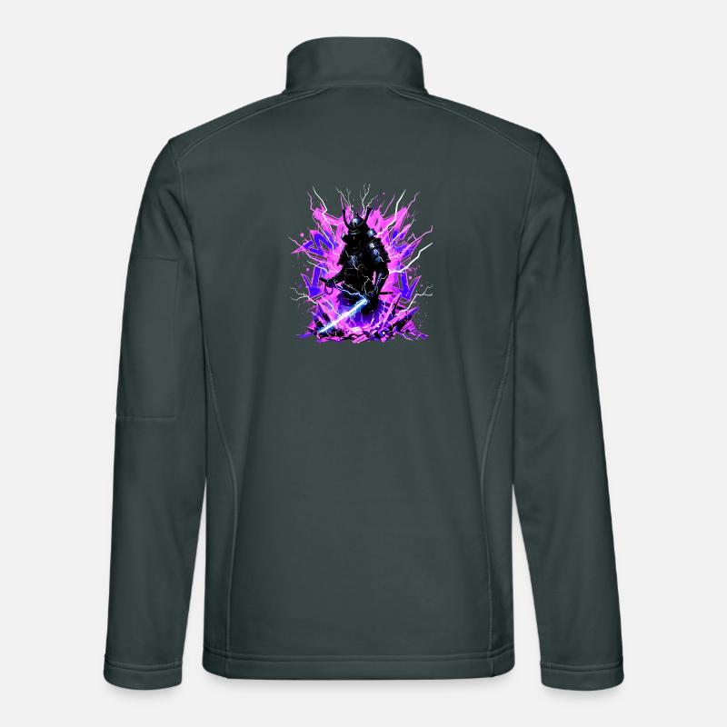 Cyber Samurai – Synthwave Katana Spirit Unisex Softshell Jacket
