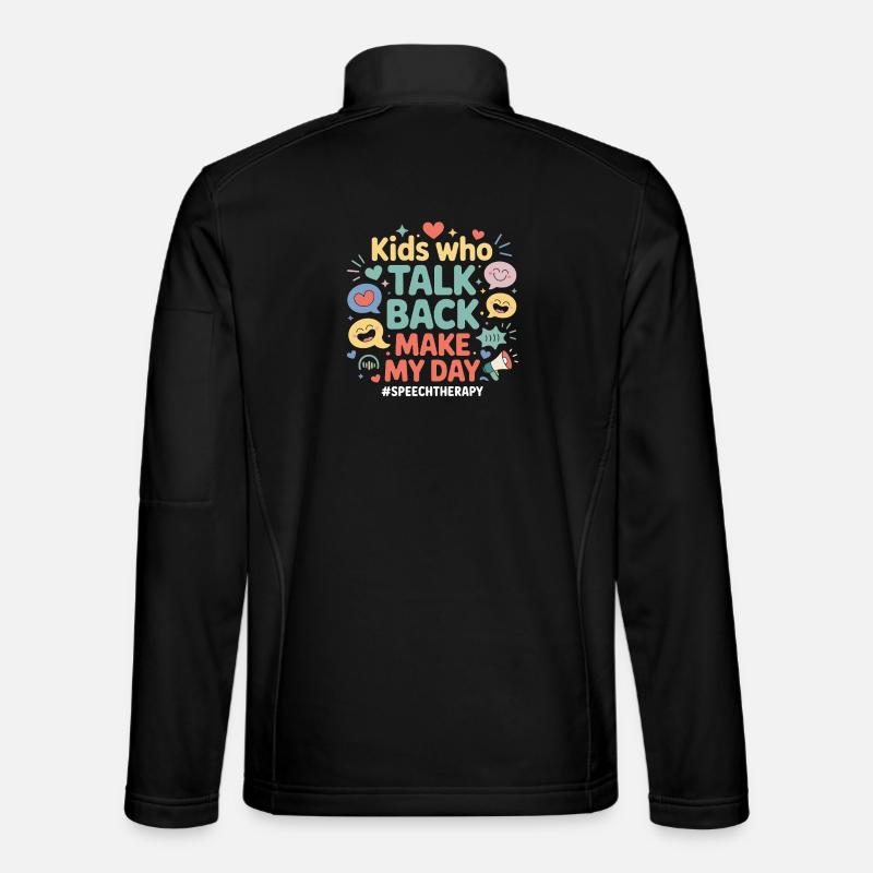 Kids Talk Back Make My Day - Unisex Softshell Jacket - black
