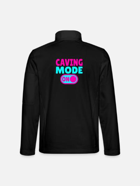 Caving Mode ON – Cave Adventure in the Dark - Unisex Softshell Jacket - black - Back