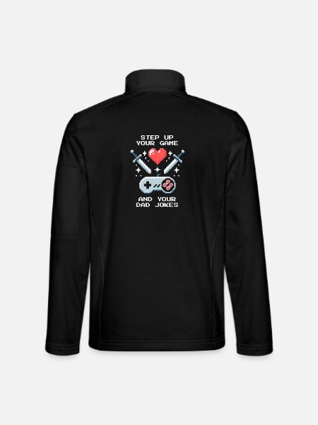 Level up & Papa-Witze | Bonuspapa Patchwork - Unisex Softshelljacke - Schwarz