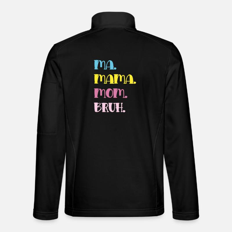 Mama Mom Bruh in Pastel Typography Unisex Softshell Jacket