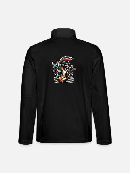 Schlange Rock and Roll Gitarrist - Unisex Softshelljacke - Schwarz - Hinten