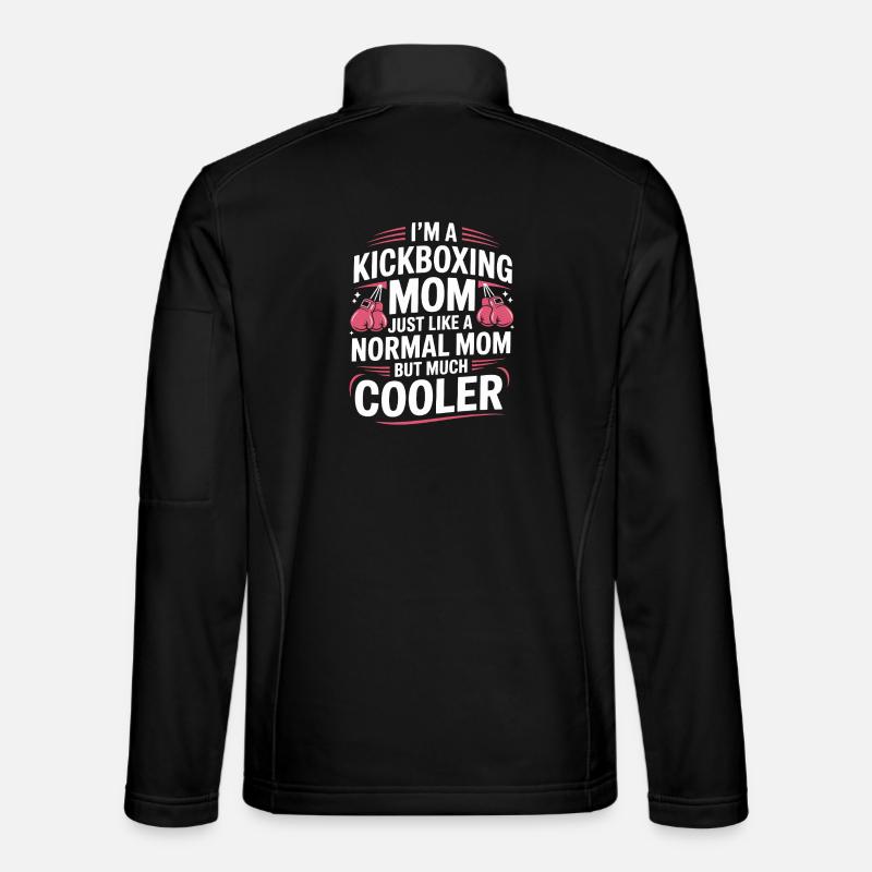 Motif de la mère du kickboxing - Veste en tissu softshell Unisexe - noir