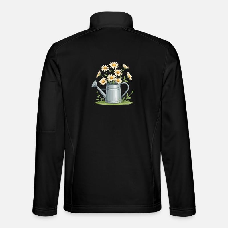 Des marguerites dans l’arrosoir - Veste en tissu softshell Unisexe - noir