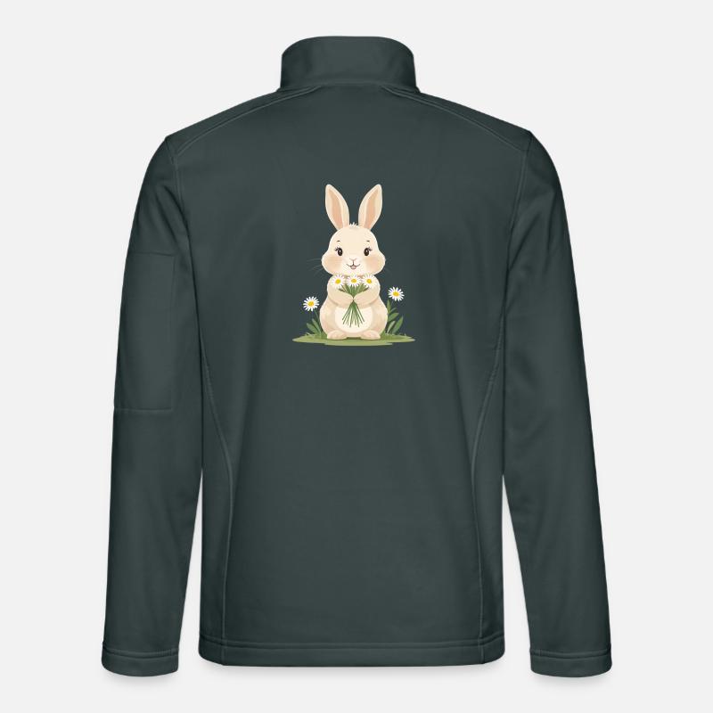 Zartes Häschen mit Gänseblümchen Unisex Softshelljacke