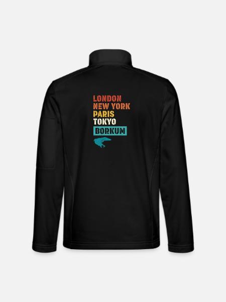 North Sea Holidays LONDON NEW YORK PARIS BORKUM - Unisex Softshell Jacket - black