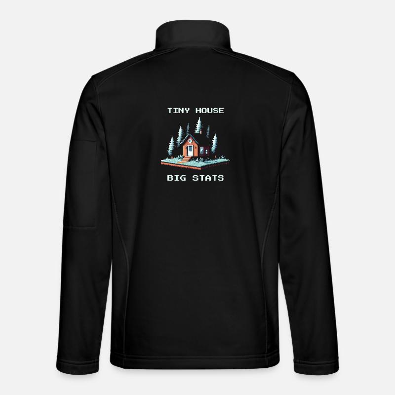 Tiny House, große Werte | Minimalismus - Unisex Softshelljacke - Schwarz