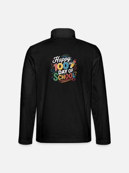 100. Tag der Schule Jubel - Unisex Softshelljacke - Schwarz - Hinten