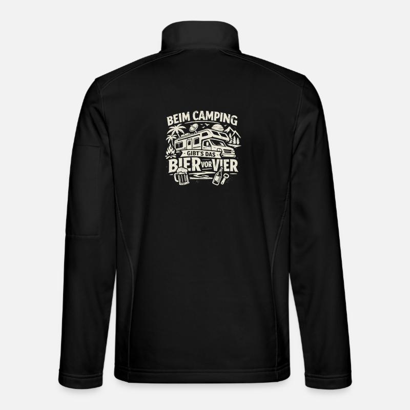 Camping | Bière avant quatre heures - Veste en tissu softshell Unisexe - noir