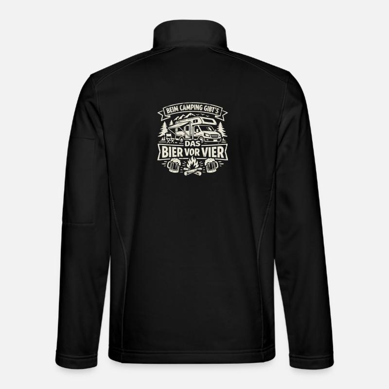 Camping | Beer before four - Unisex Softshell Jacket - black