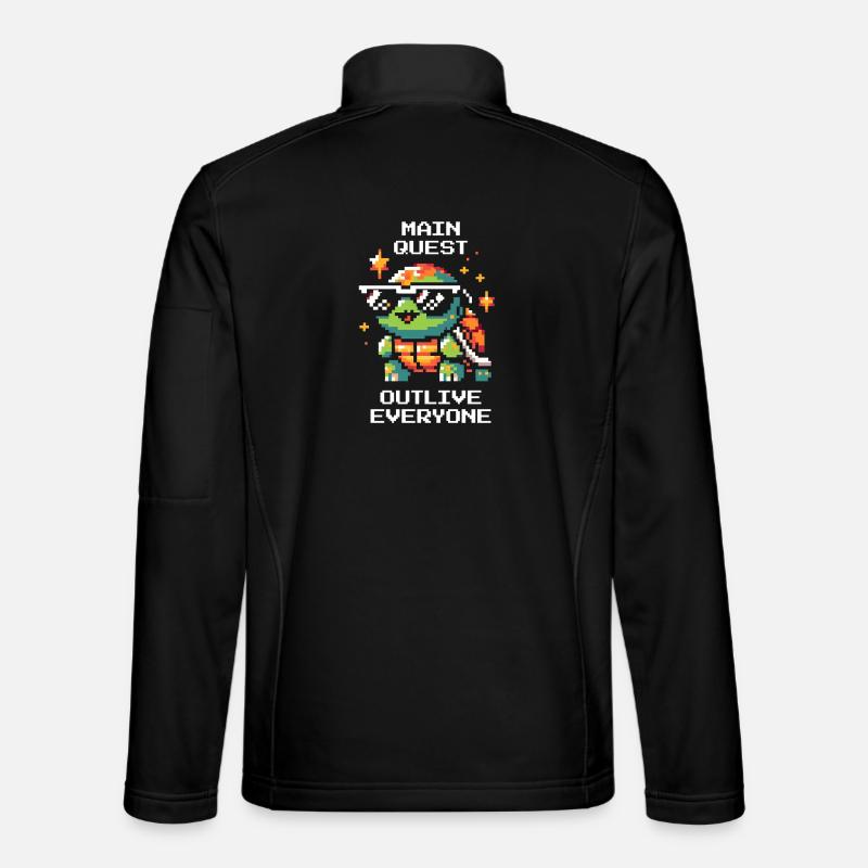 Main Quest: Live Longer | Turtle - Unisex Softshell Jacket - black