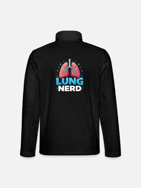 Lung Nerd: bunte Lungenillustration - Unisex Softshelljacke - Schwarz - Hinten