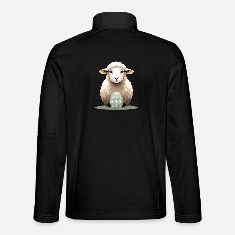 Cuddly lamb with Easter egg - Unisex Softshell Jacket - black