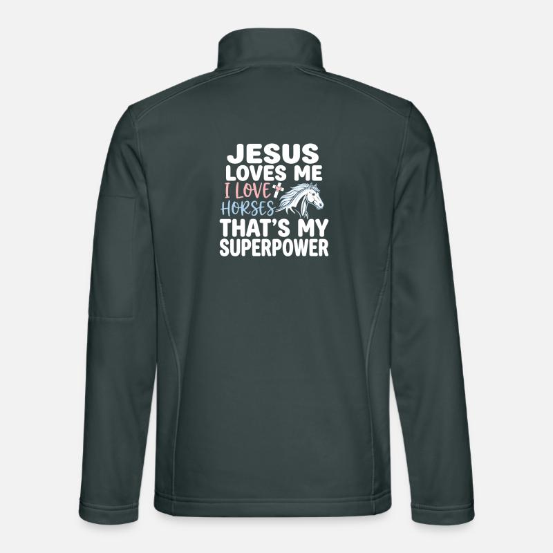 Jesus liebt mich ich liebe Pferde Unisex Softshelljacke