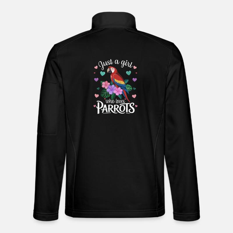Parrot Lover Funny Saying Tropical - Unisex Softshell Jacket - black