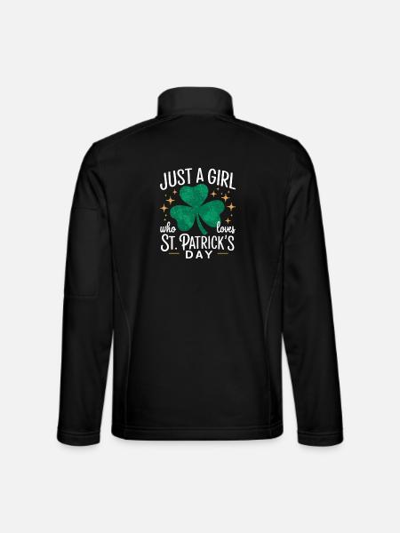 Nur ein Mädchen liebt St. Patrick's Day - Unisex Softshelljacke - Schwarz - Hinten