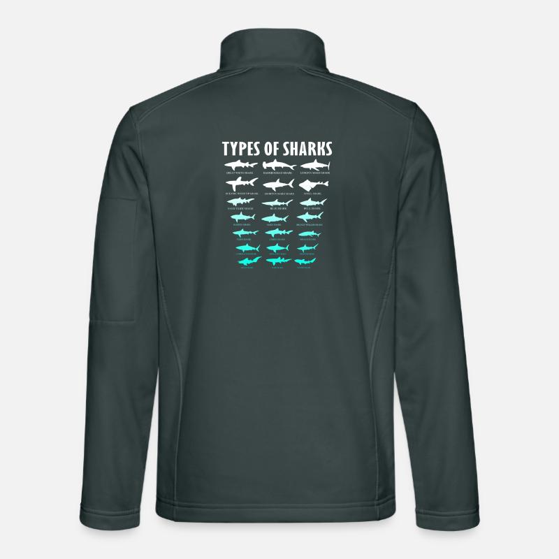Types de requins Conception des requins d’océan | Chemise de requin Veste en tissu softshell Unisexe