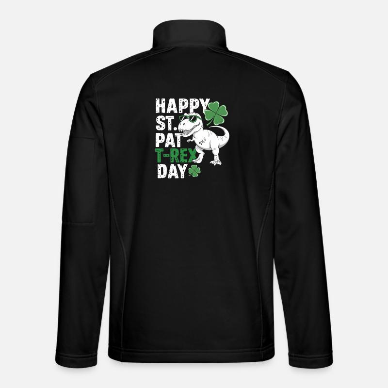 T-Rex pour la Saint-Patrick - Veste en tissu softshell Unisexe - noir
