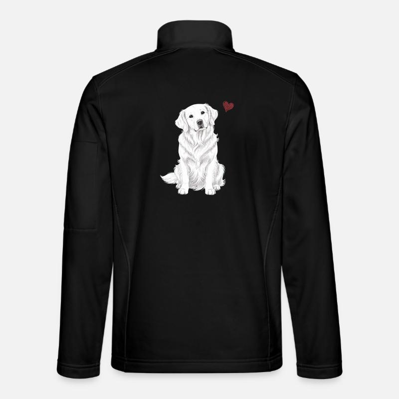 Golden Retriever anglais blanc crème - Veste en tissu softshell Unisexe - noir