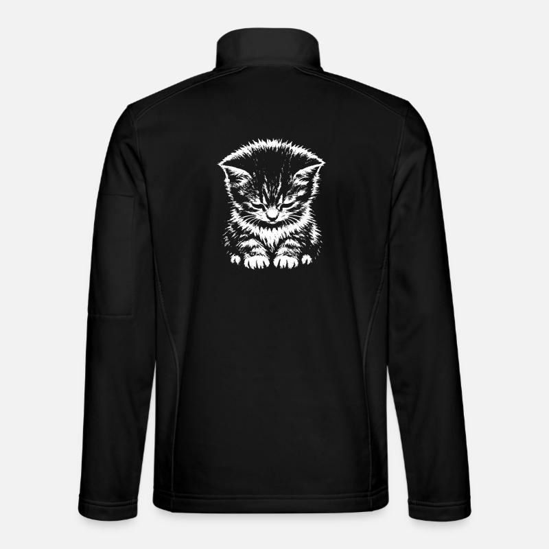 Traurige Katze Meme Geschenk - Unisex Softshelljacke - Schwarz