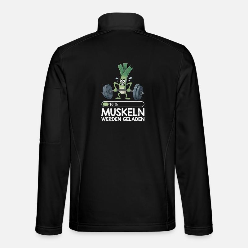 Weightlifter MUSCLES ARE LOADING Funny - Unisex Softshell Jacket - black