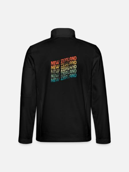 New Zealand Retro Vintage New Zealander NZ - Unisex Softshell Jacket - black - Back