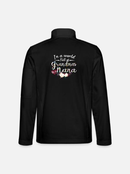 Nana Floral Shirt Gift for Grandma Mothers Day - Unisex Softshell Jacket - black - Back