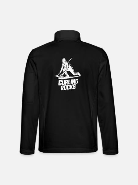 Curling Rocks Winter Sports Silhouette Man - Veste en tissu softshell Unisexe - noir - Dos