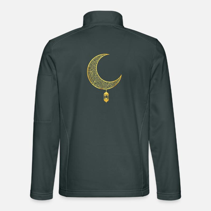 Ramadan Kareem Golden Crescent Moon Unisex Softshell Jacket
