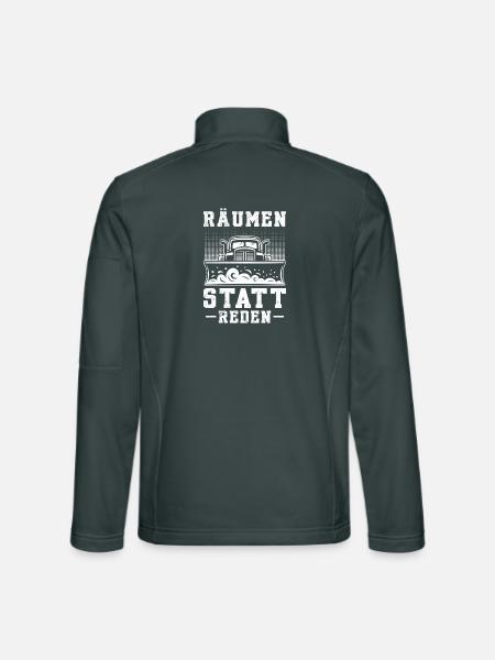 Schneeräumer RÄUMEN STATT REDEN Lustiges - Unisex Softshelljacke - Dunkelgrau - Hinten