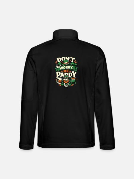 Ne t’inquiète pas, sois Paddy | Diction de la Saint-Patrick - Veste en tissu softshell Unisexe - noir - Dos