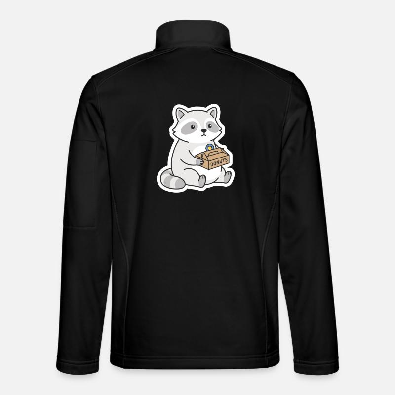Raccoon Donuts Motif DONUTS - Unisex Softshell Jacket - black