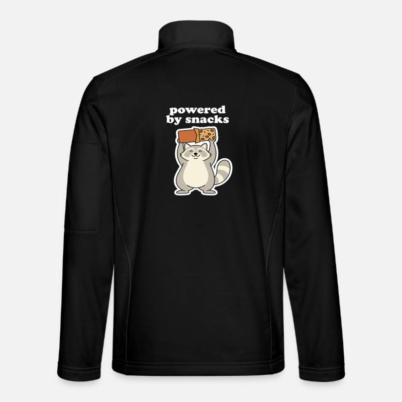 Drevet af Snacks Vaskebjørn-motiv - Unisex softshelljakke - sort