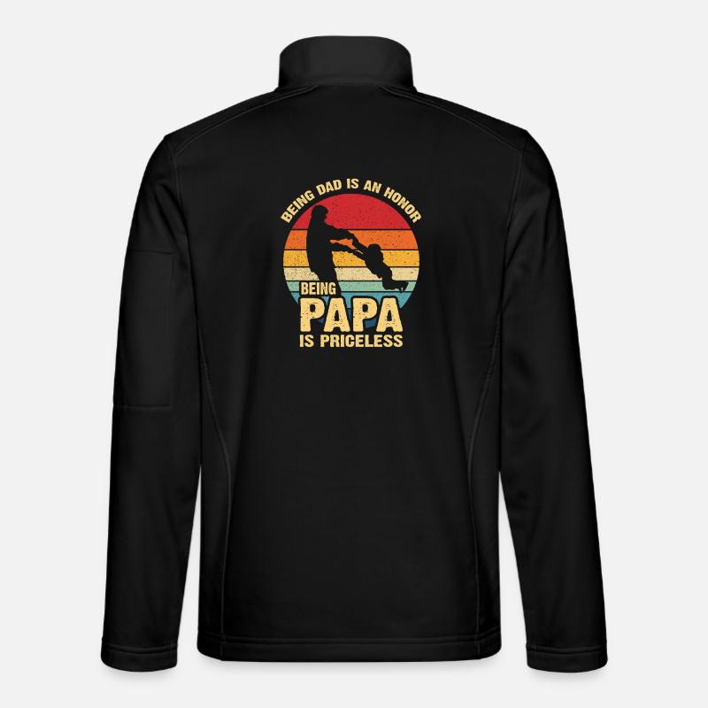 Papa Pride Sunset Retro - Unisex Softshell Jacket - black