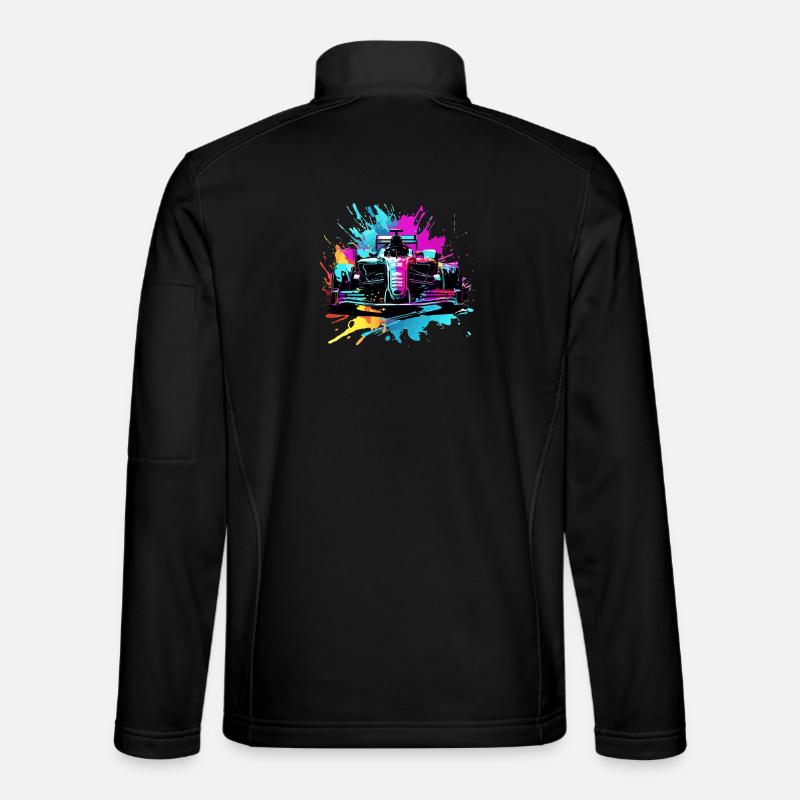 Rennwagen Bunte Splash Art Autorennfahrer Unisex Softshelljacke