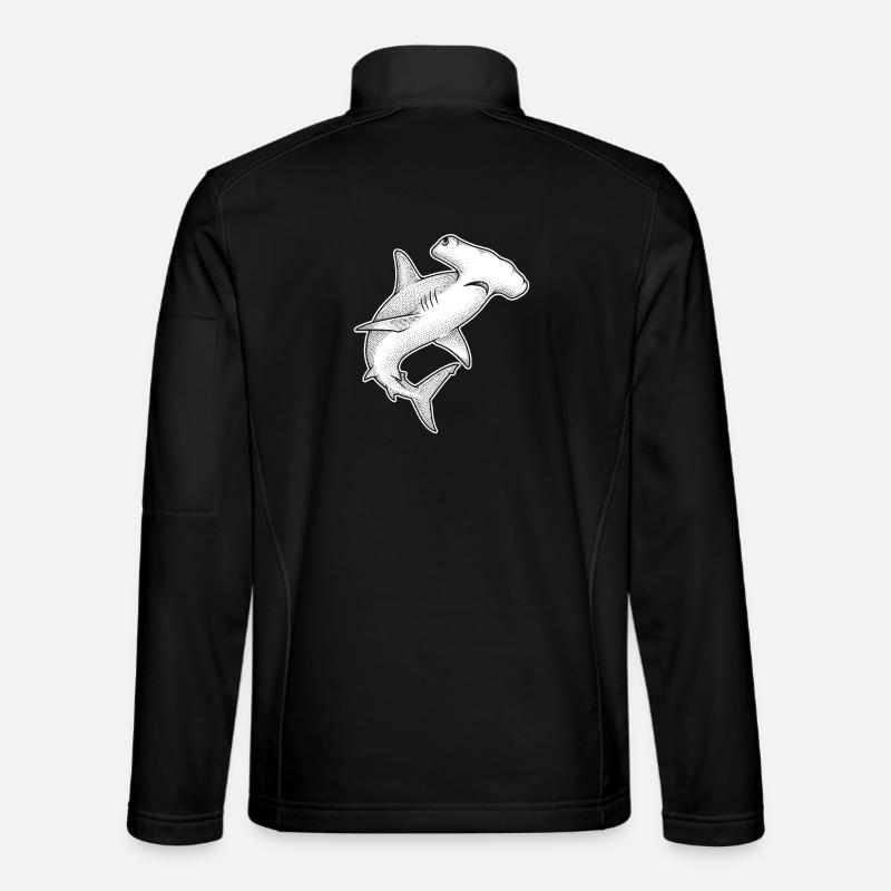 Hammerhai Punkt Illustration - Unisex Softshelljacke - Schwarz