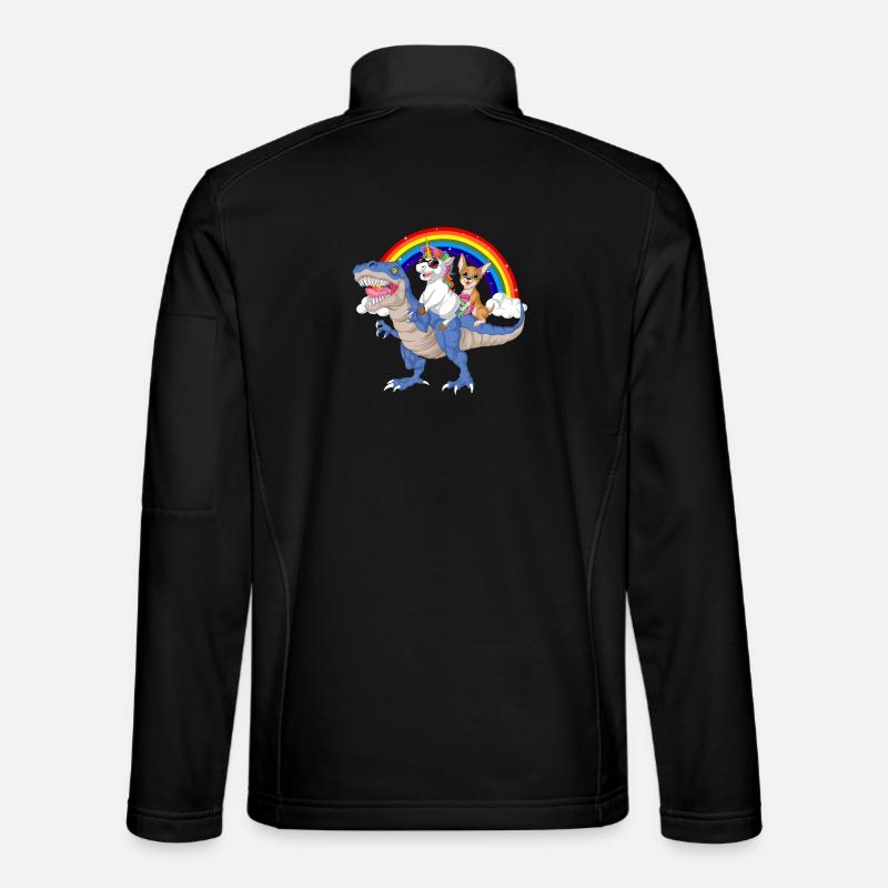 Chihuahua-Einhorn-Dinosaurier-Hemd - Unisex Softshelljacke - Schwarz