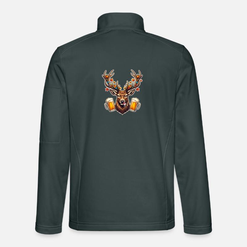 Geweih Bier Motiv Unisex Softshelljacke