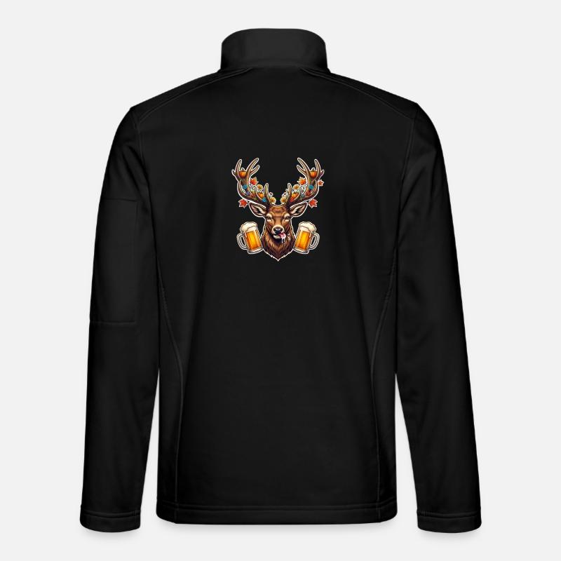 Antler Beer Motif - Unisex Softshell Jacket - black