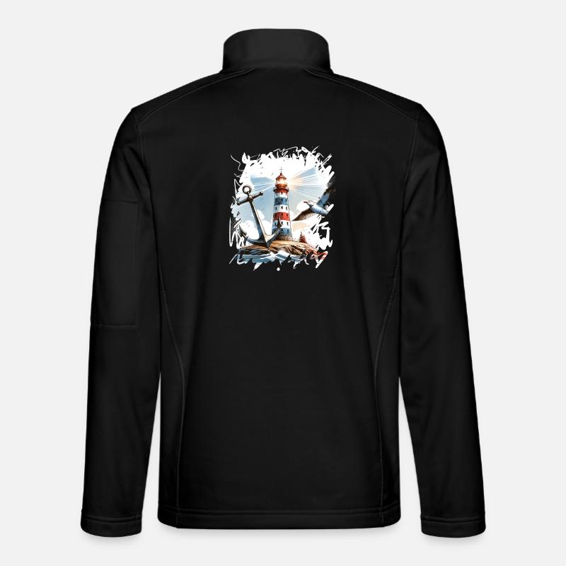 Mouette Ancre du Phare - Veste en tissu softshell Unisexe - noir