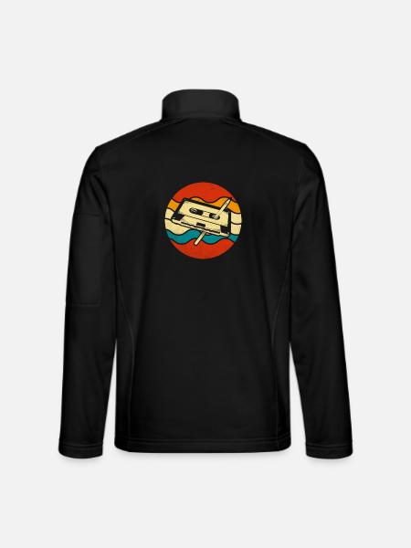 Cassette Musique Rétro Vintage Tape 80s 90s Style - Veste en tissu softshell Unisexe - noir - Dos
