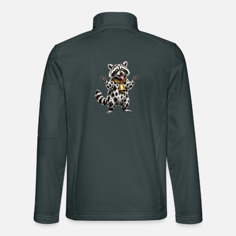 Funny Mixed Raccoon Cow Pattern Unisex Softshell Jacket