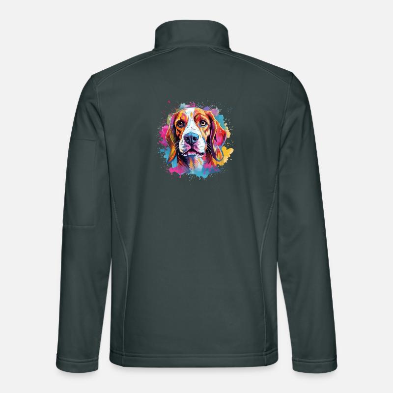 Farbenfroher Hunde-Splash-Art-Beagle Unisex Softshelljacke