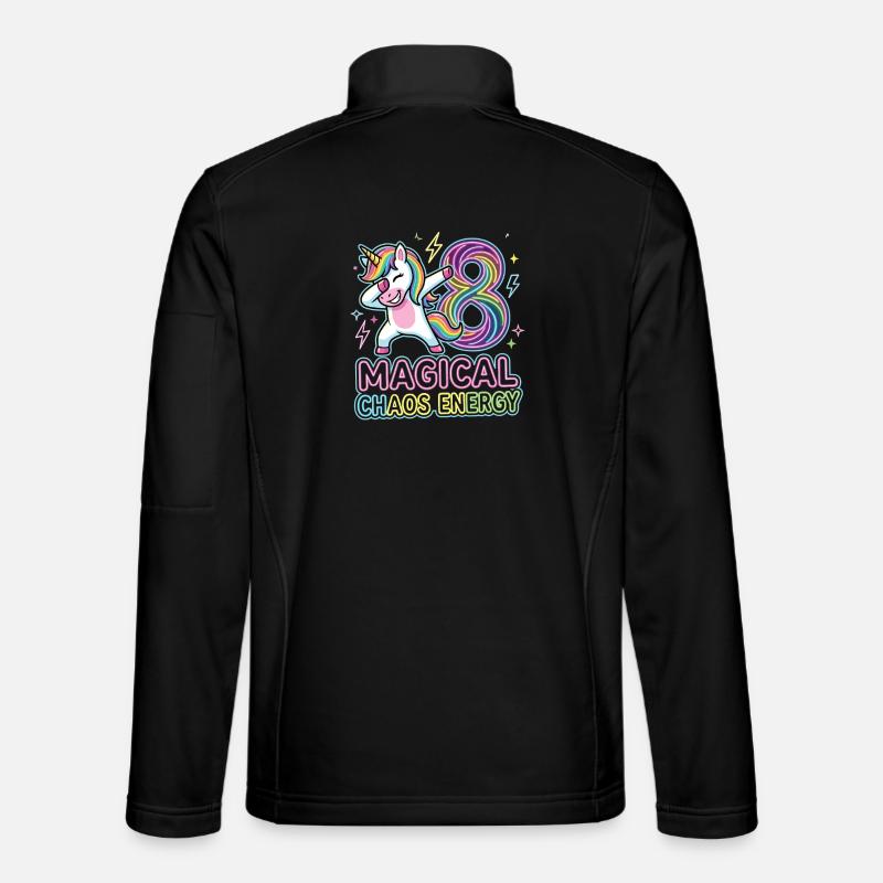 8 Magical Chaos Energy Einhorn Design - Unisex Softshelljacke - Schwarz