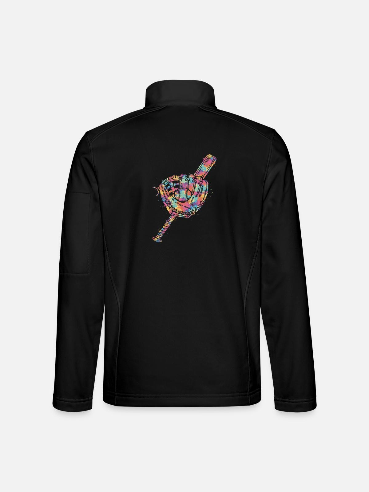 Ball- und Schlägerhandschuh mehrfarbig - Unisex Softshelljacke - Schwarz - Hinten