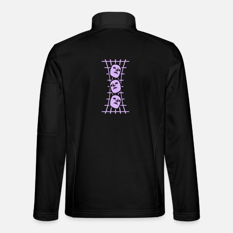 Masken Gitter Abstrakt Kunst - Unisex Softshelljacke - Schwarz